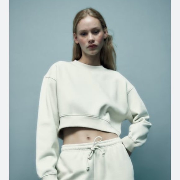 Zara Sweaters - Zara crop sweatshirt new with tags size small
